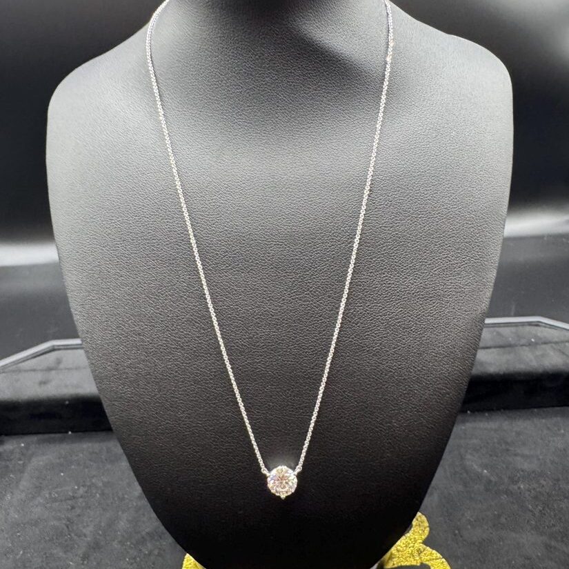 14ct White Gold Diamond Necklace (1.5ct Pendant), photographed by NTB Jewellers