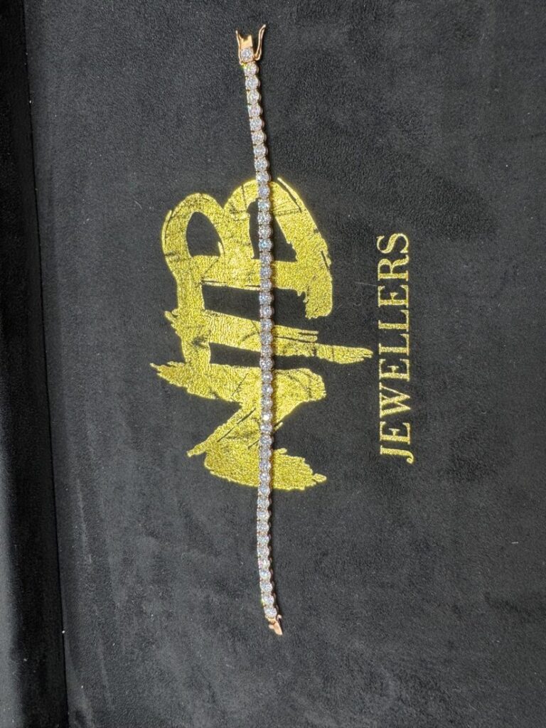 9ct Rose Gold Tennis Bracelet (30 pointer), view 4